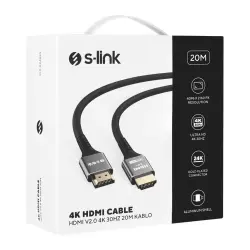 S-Link Slx-Hd4K20 19+1 Hdmi To Hdmi 20M Metal V2.0 4K (4096*2160) 30Hz Kablo
